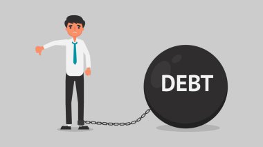 Finansal kriz afişi, basitçe vektör illüstrasyonu 