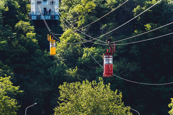 Kutaisi cableway - cabins float in the air