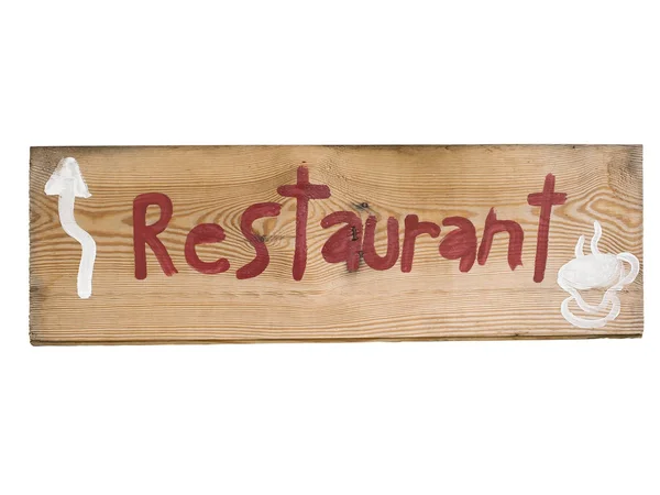 Signo de restaurante en placa de madera . —  Fotos de Stock