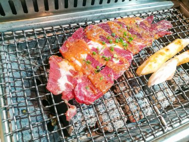 Arka plan için Kore sığır eti ızgara