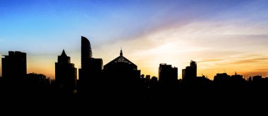 Bangkok birçok Kulesi silueti