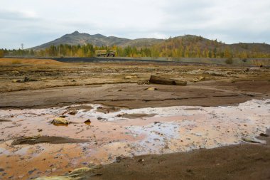 Rusya, Karabaş, Chelyabinsk bölgesindeki kirlenmiş bakır madencilik fabrikası