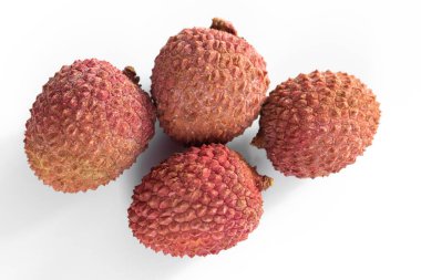 Lychees beyaz arkaplan üzerinde izole