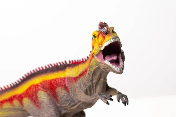 Dinoszaurusz Rekonstrukció Elszigetelt Fekete Háttér — Stock Fotó
