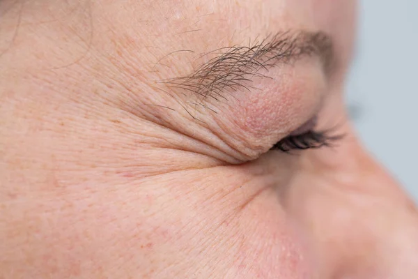 Gros Plan Visage Une Femme Âgée — Photo