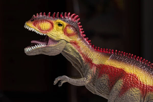 Vue Rapprochée Profil Latéral Une Féroce Figurine Résine Tyrannosaurus Rex — Photo