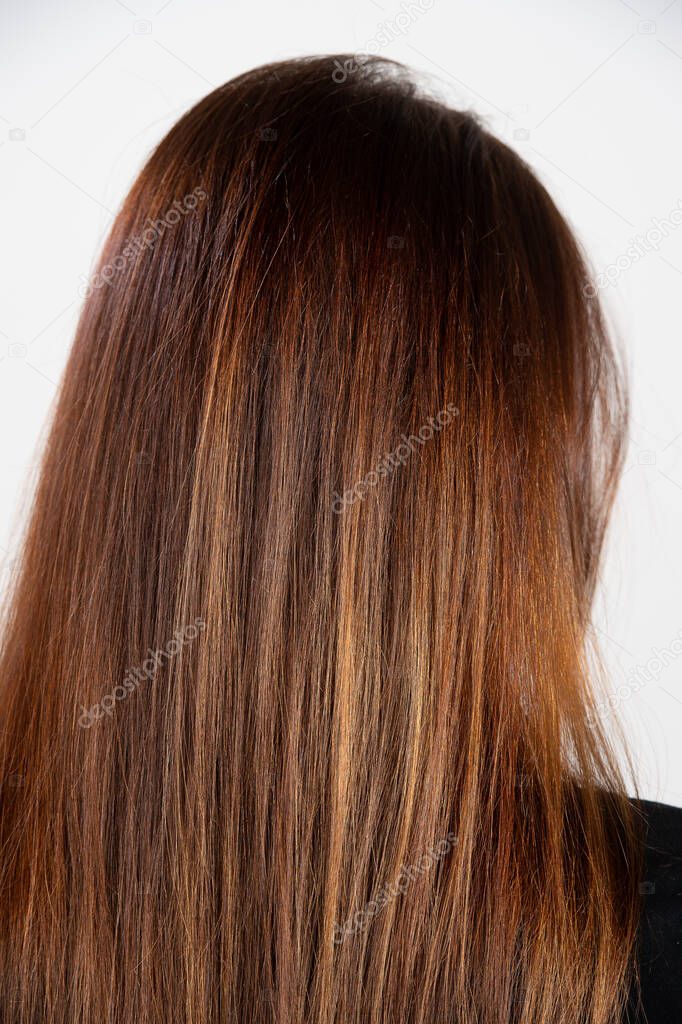 head of girl seen from the back showing fantastic long and straight hair very well-groomed