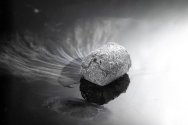 Kuru buz kenarı görünümünü buharlaştırmanın makro görüntüsü