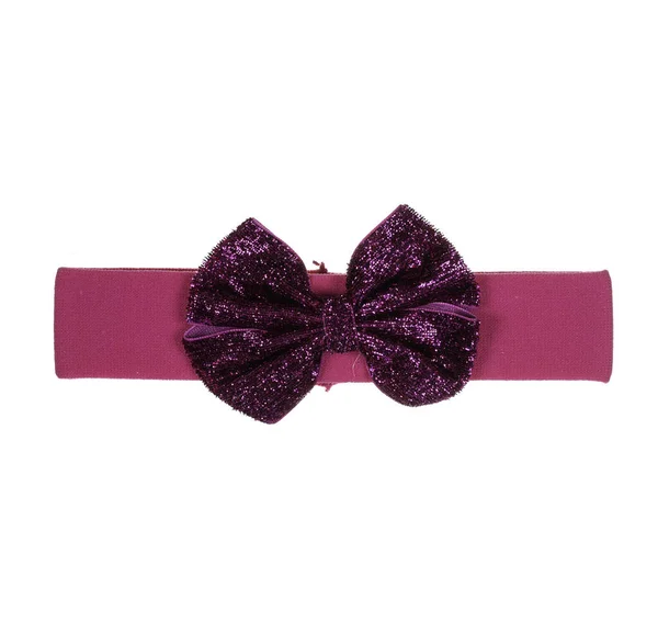 Ribbon Hair Band Pink Glitter Color Baby Girl Headband Flow — Stock Photo, Image