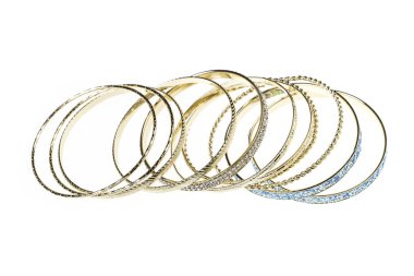 Altın bilezik, elmas parçalar ve turkuaz sim., 