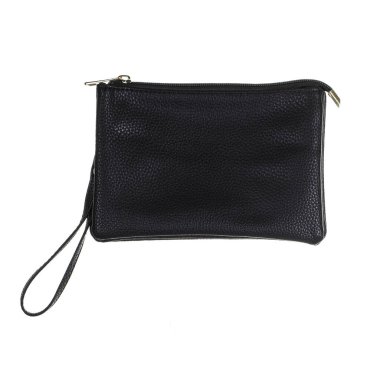 Bileklik çantası, siyah deri rengi, makyaj çantası cüzdanı, clo