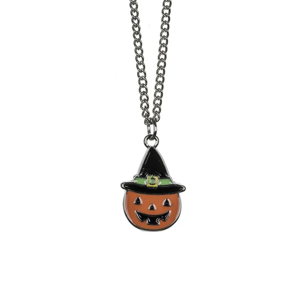 Necklace Pendant Jack Lantern Pumpkin Character Witch — 스톡 사진
