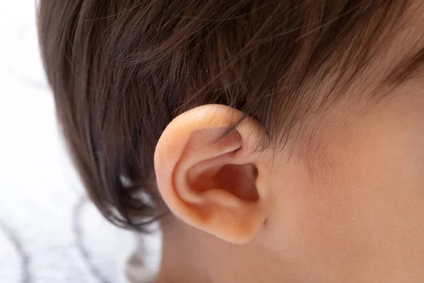 Frühe Diagnose Von Hörproblemen Bei Kindern Nahaufnahme Einer — Stockfoto