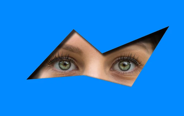 Una Vista Cerca Una Joven Mujer Caucásica Con Ojos Verdes — Foto de Stock