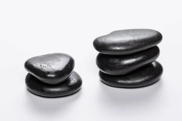 Close View Hot Massage Stones Isolated White Background Still Life — Stock Photo, Image