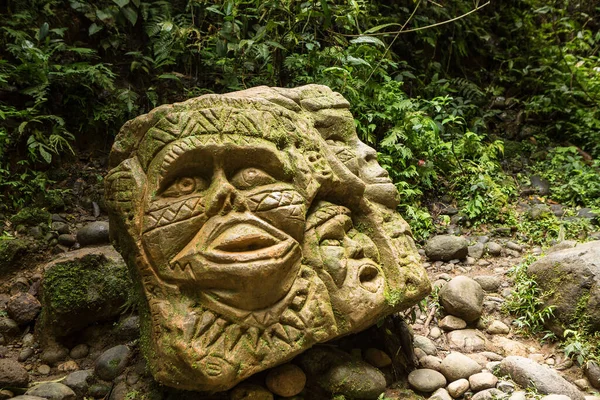 Indian sculpture in the middle of the forest