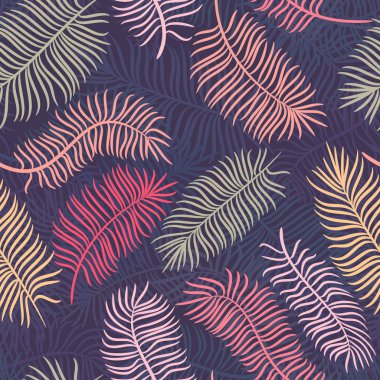 Tropikal palmiye Dikişsiz desen bırakır. Çok renkli doğa arka plan