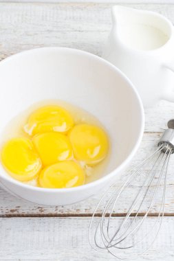 yumurta ve süt omlet closeup için