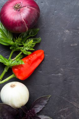 sebze siyah arka plan closeup çeşitli