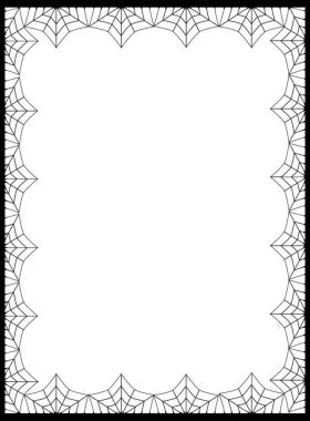 Şablon spiderweb süsleme isol ile çerçeveli metin için yer ile