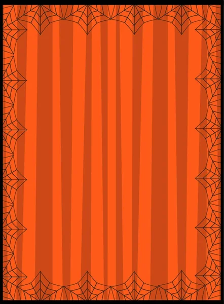 Fond orange rayé encadré avec la toile d'araignées. Vecteur b — Image vectorielle