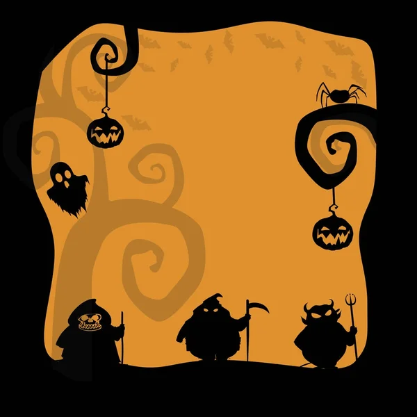 Fondo de Halloween. Tarjeta de Halloween o frontera para el diseño con p — Archivo Imágenes Vectoriales