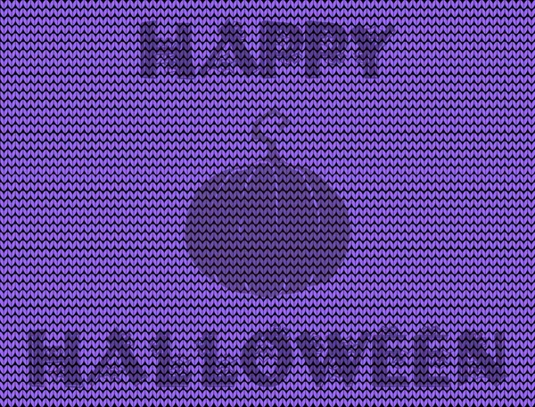 Felice Halloween a maglia illustrazione con silhouette di zucca su — Vettoriale Stock