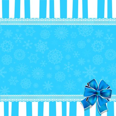 Mavi yay, dantel ve kopya alanı mavi ve WHI ile tebrik kartı