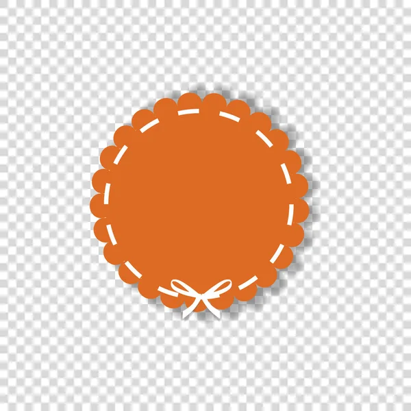 橙色圆圈贴纸或标签白色花边. — 图库矢量图片
