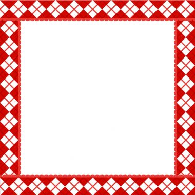 Kırmızı ve Beyaz elmas patt ile sevimli Noel ve yeni yıl çerçeve