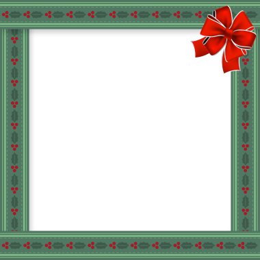 Çilek ve yaprakları süsleme Aralık ile Noel ve yeni yıl çerçeve