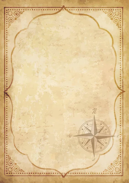 Старий старовинний папір з вітряною трояндою знак компаса . — стоковий вектор