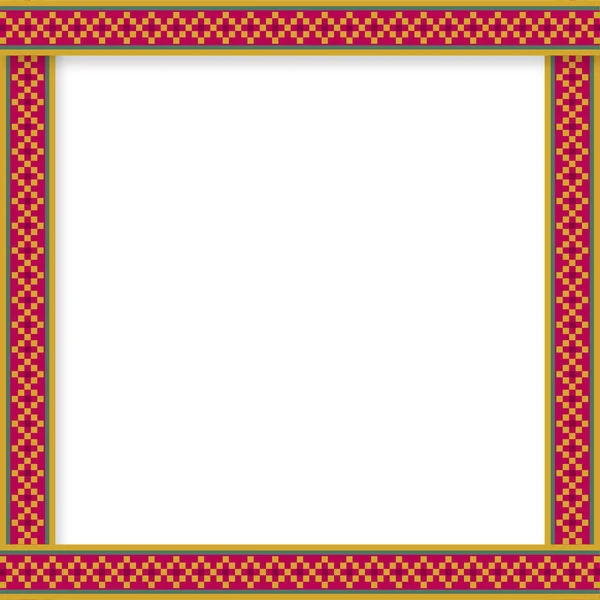 Mignon Noël ou nouvelle frontière de l'année avec motif de diamant sur fond rouge . — Image vectorielle