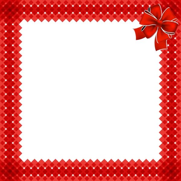 Χαριτωμένο Χριστούγεννα ή Πρωτοχρονιά σύνορα με κόκκινο λυγαριά μοτίβο wrappe — Διανυσματικό Αρχείο