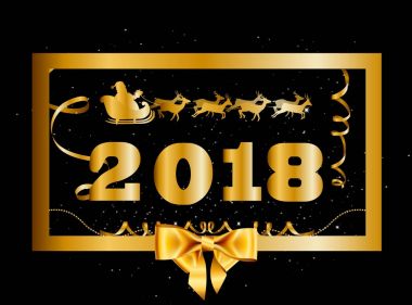 Vektör 2018 Happy New Year ve Noel arka plan 