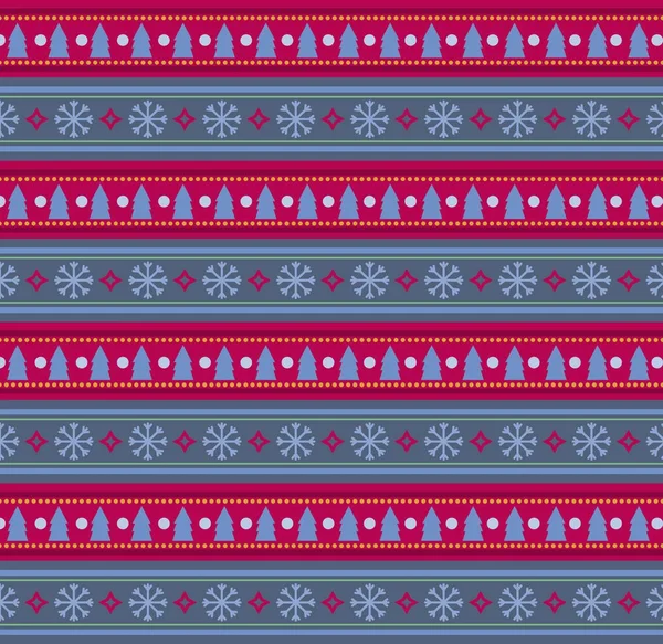 雪の結晶と chr 祭りのシームレスな縞模様の背景 — ストックベクタ