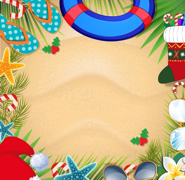 Noel beach çerçeve metin için yer ile