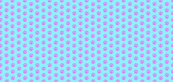 Pancarta con patrón rosa sin costuras de huellas de animales en la luz — Vector de stock