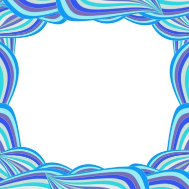 Mavi kıvırcık çizgiler ve metin için yer ile şirin canlı şablonu.