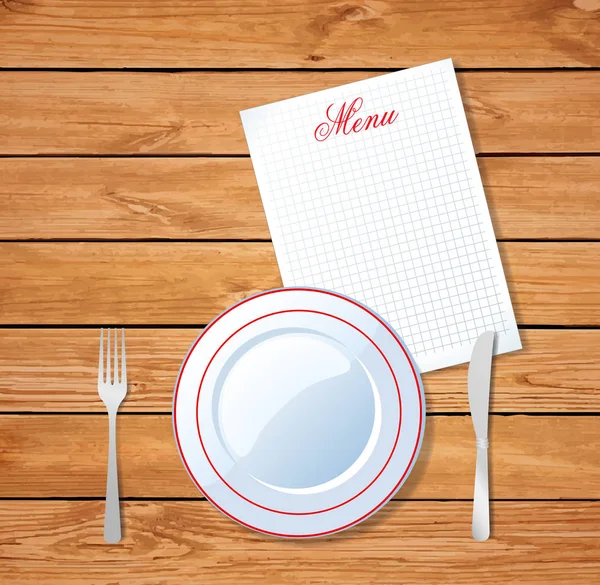 저녁 식사 테이블 설정, 디자인에 대 한 서식 파일의 상위 뷰. — 스톡 벡터