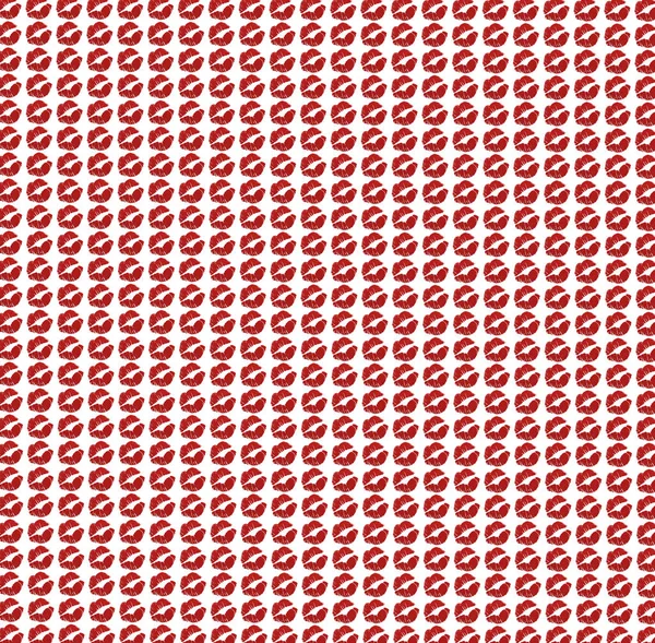 Cute background with red kissmarks pattern on white — Stock Photo, Image