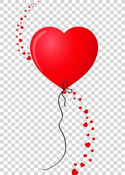 Ballon en forme de coeur réaliste rouge en forme d'hélium avec cœurs verticaux w — Photo