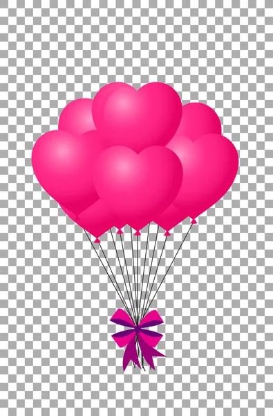 Pinkfarbene Luftballons mit Schleifen zum Feiern und Feiern — Stockfoto