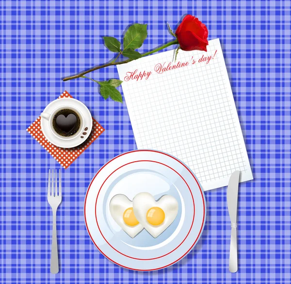 Valentinstag-Frühstück. — Stockfoto