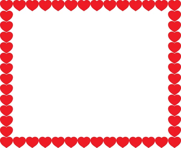 Sevimli kırmızı çizgi kalpleri sevgi kenarlıklı metin için yer — Stok Vektör