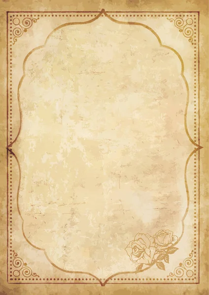 Eski eski vintage kağıt kıvırcık oryantal çerçeve ile boş