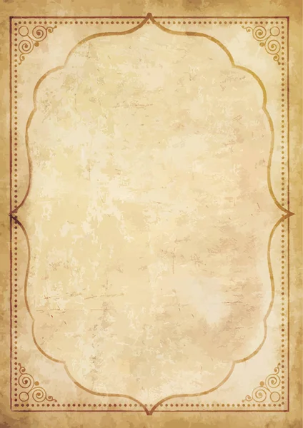 Eski eski vintage kağıt kıvırcık oryantal çerçeve ornamen ile boş