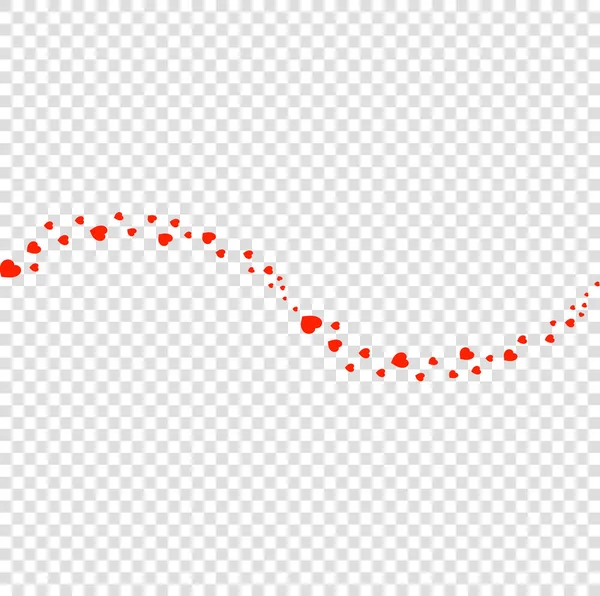 Valentines vector illustraties met hart confetti wave of stroom — Stockvector