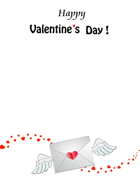 Modelo de Dia dos Namorados com coração fechado carimbado envelope — Vetor de Stock