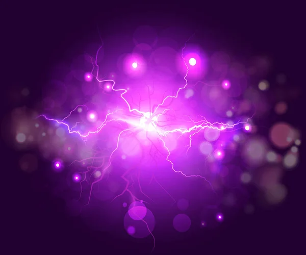 Colorful abstract psychedelic lightning with deep purple sky an